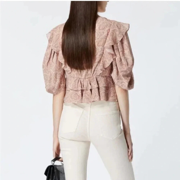 The Kooples Printed Ruffle Top- Size 1; Never Worn - Picture 7 of 11